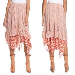 Free People Asymmetrical Ruffle Skirt (S)